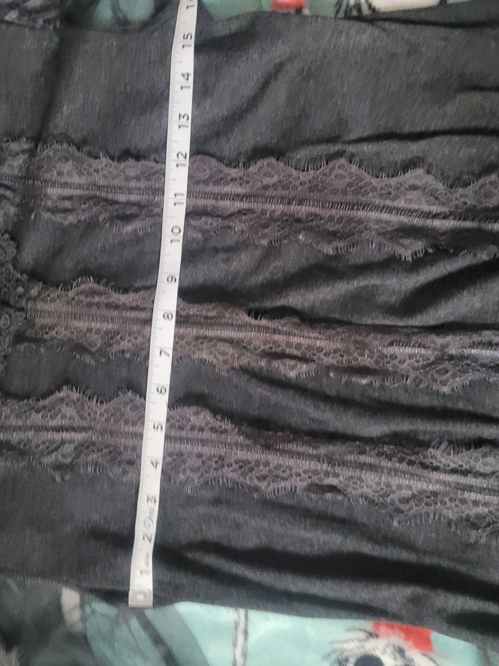 Pretty Angel Dark Gray Lace Trimmed Long Sleeve Blouse - Picture 6 of 7